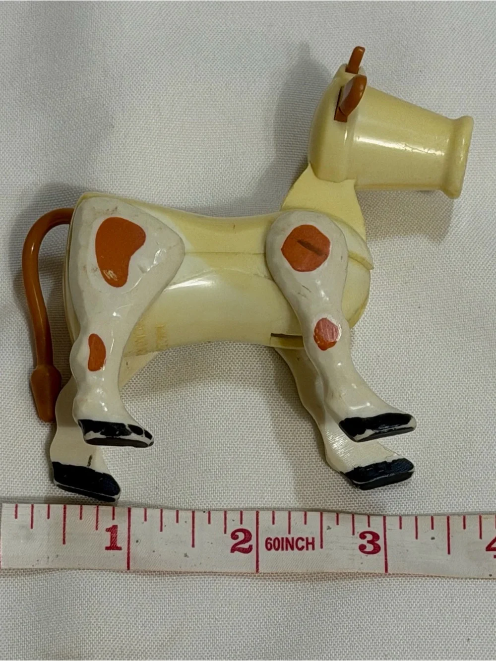 Vintage Fisher Price Little People White and Brown Cow Play Family Farm